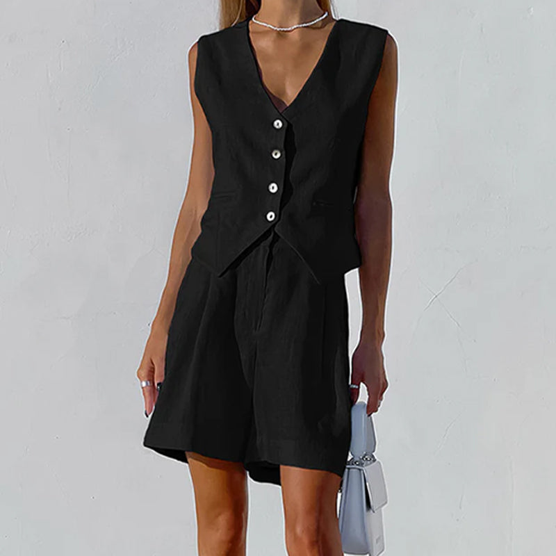 KADIN EB6891 YELEK - SHORT TAKIM