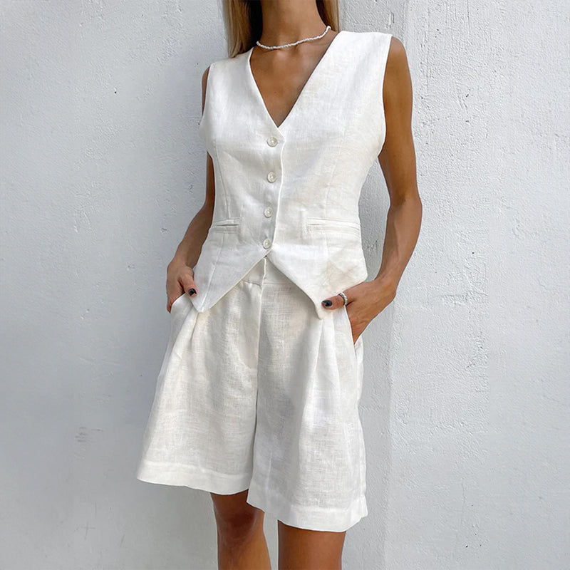 KADIN EB6891 YELEK - SHORT TAKIM