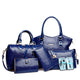  blue patent leather