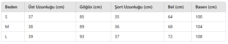 KADIN EB226 SHORT TAKIMI